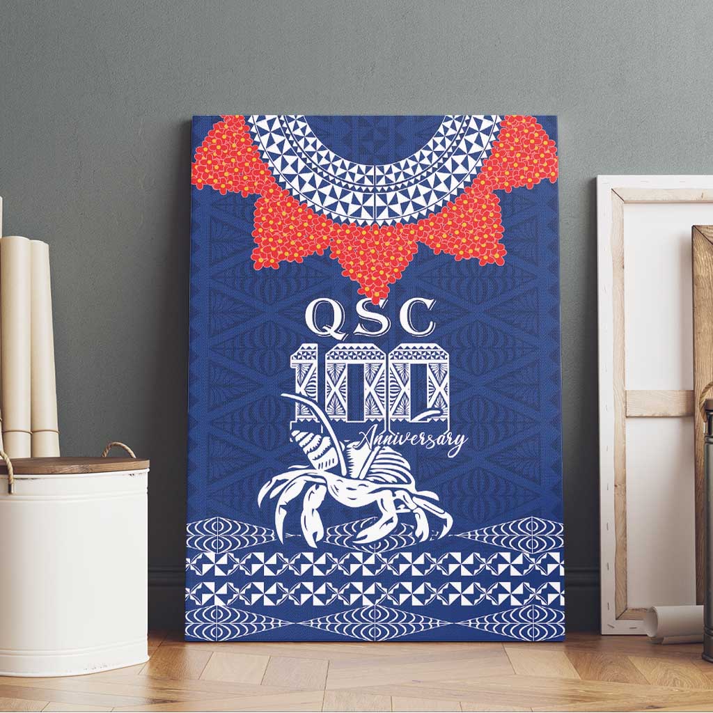 Queen Salote College 100 Years Anniversary Canvas Wall Art Tonga QSC Royal Blue - Polynesian Pride