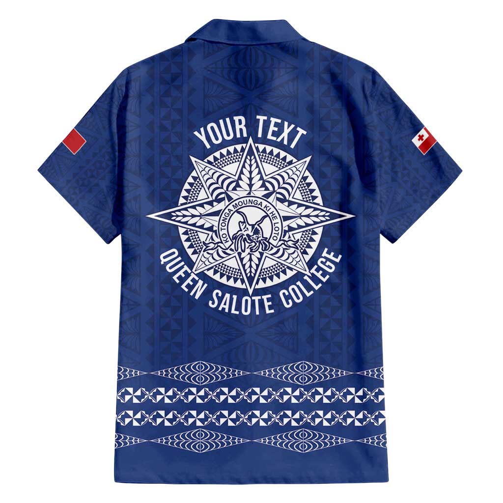 Queen Salote College 100 Years Anniversary Personalized Family Matching Puletasi and Hawaiian Shirt Tonga QSC Royal Blue - Polynesian Pride