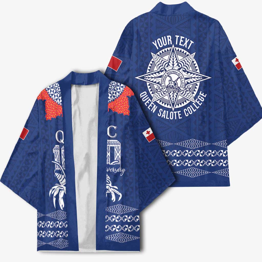 Queen Salote College 100 Years Anniversary Personalized Kimono Tonga QSC Royal Blue - Polynesian Pride