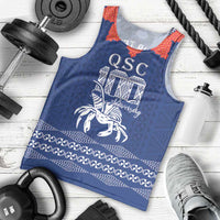 Queen Salote College 100 Years Anniversary Personalized Men Tank Top Tonga QSC Royal Blue - Polynesian Pride