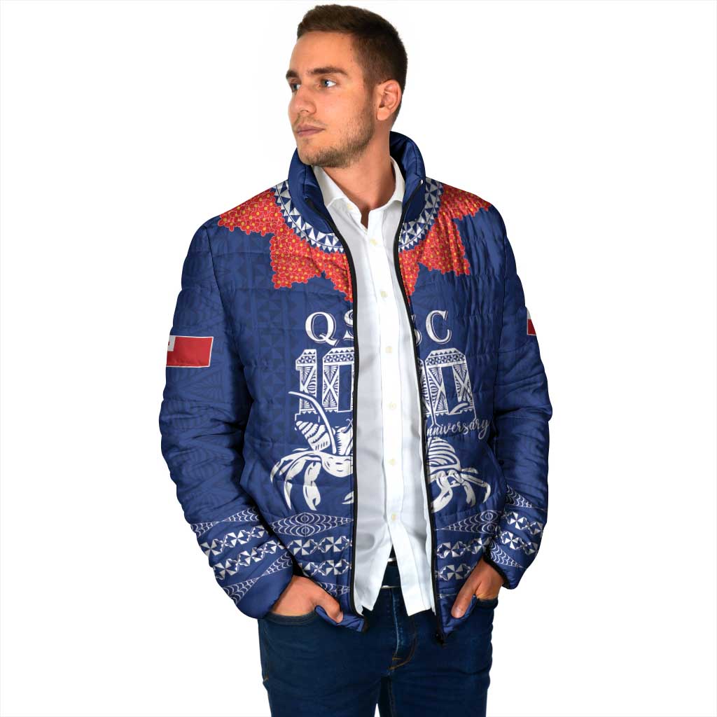 Queen Salote College 100 Years Anniversary Personalized Padded Jacket Tonga QSC Royal Blue - Polynesian Pride