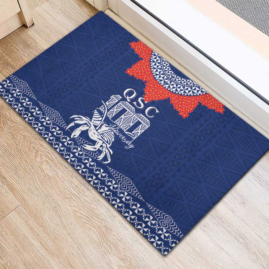 Queen Salote College 100 Years Anniversary Rubber Doormat Tonga QSC Royal Blue - Polynesian Pride