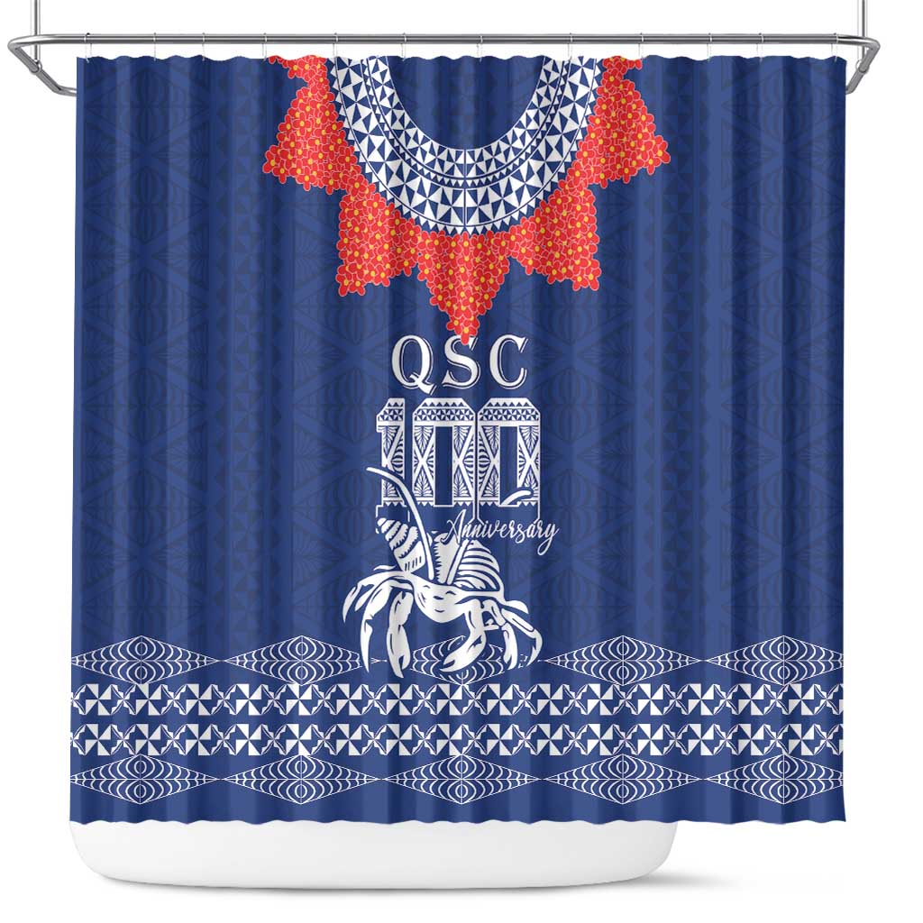 Queen Salote College 100 Years Anniversary Shower Curtain Tonga QSC Royal Blue - Polynesian Pride