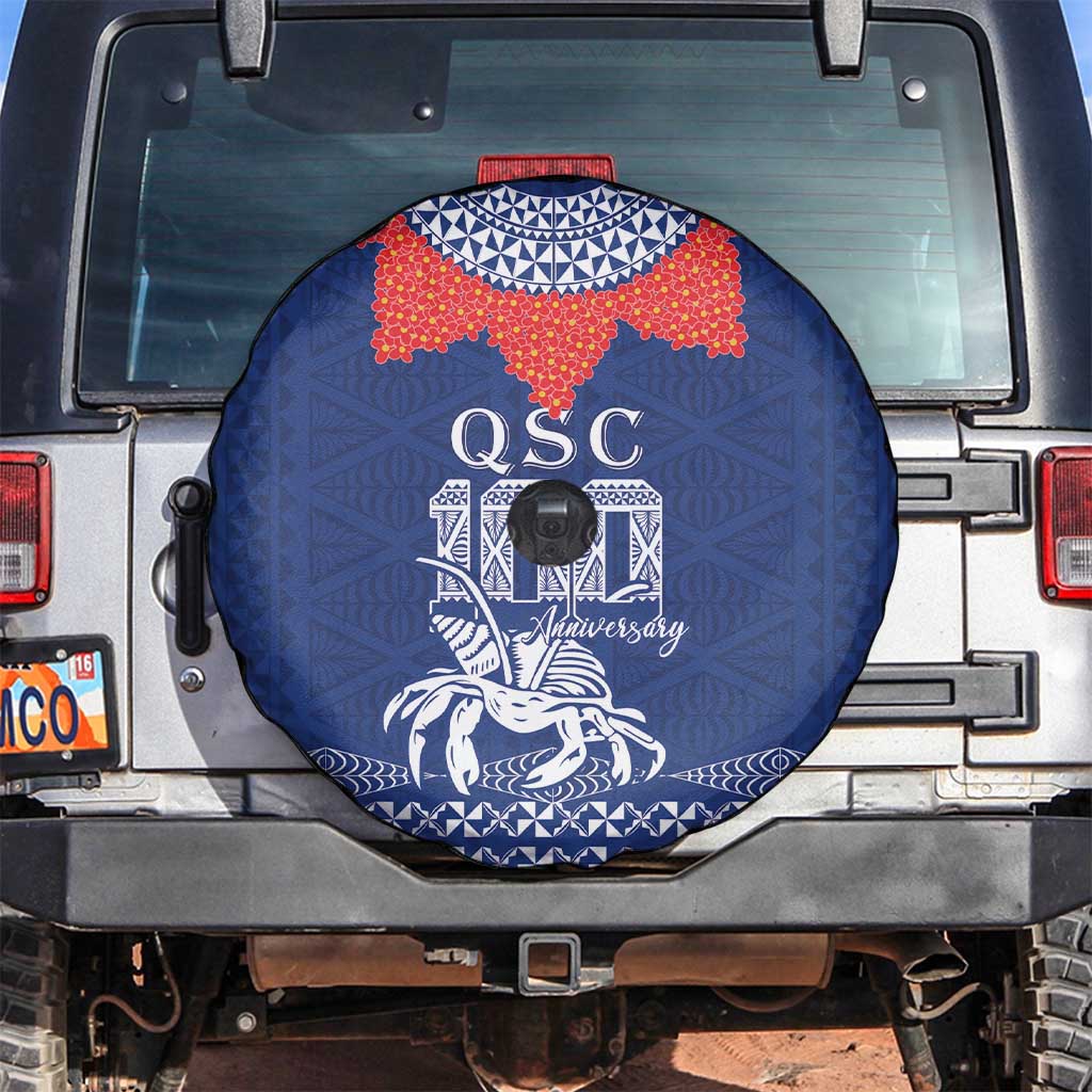 Queen Salote College 100 Years Anniversary Spare Tire Cover Tonga QSC Royal Blue - Polynesian Pride
