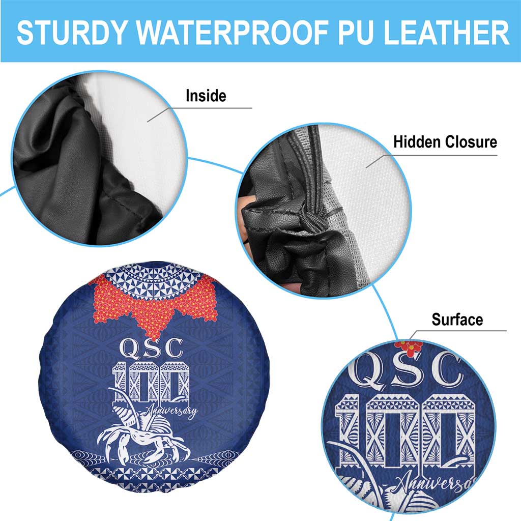 Queen Salote College 100 Years Anniversary Spare Tire Cover Tonga QSC Royal Blue - Polynesian Pride