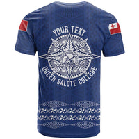 Queen Salote College 100 Years Anniversary Personalized T Shirt Tonga QSC Royal Blue - Polynesian Pride