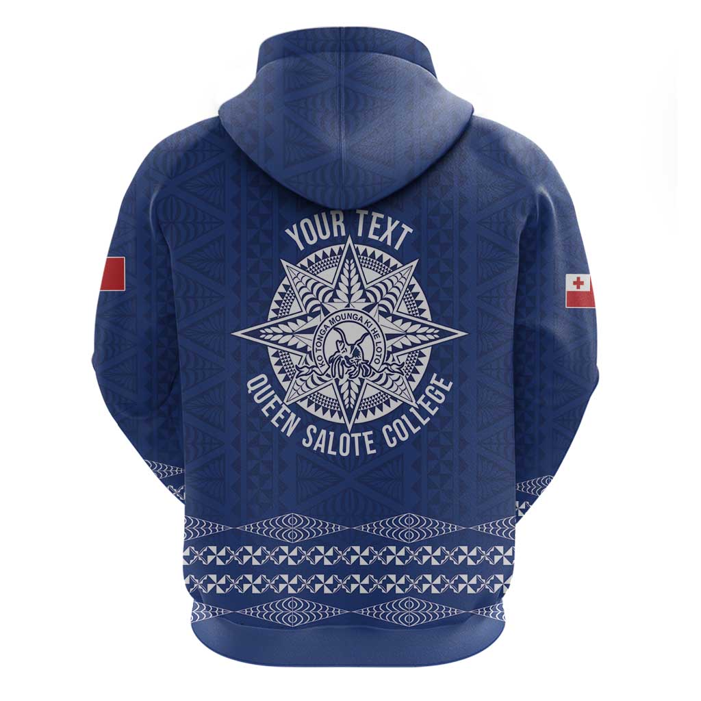 Queen Salote College 100 Years Anniversary Personalized Zip Hoodie Tonga QSC Royal Blue - Polynesian Pride