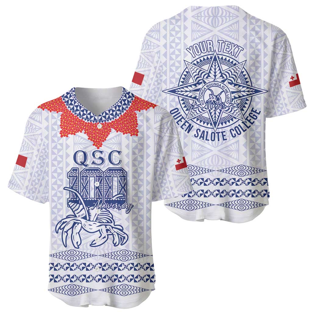 Queen Salote College 100 Years Anniversary Personalized Baseball Jersey Tonga QSC White - Polynesian Pride