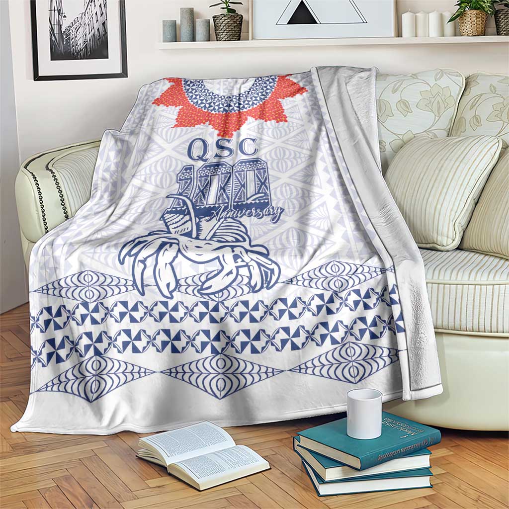 Queen Salote College 100 Years Anniversary Blanket Tonga QSC White - Polynesian Pride