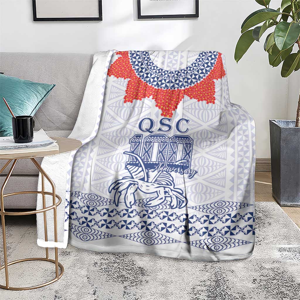 Queen Salote College 100 Years Anniversary Blanket Tonga QSC White - Polynesian Pride