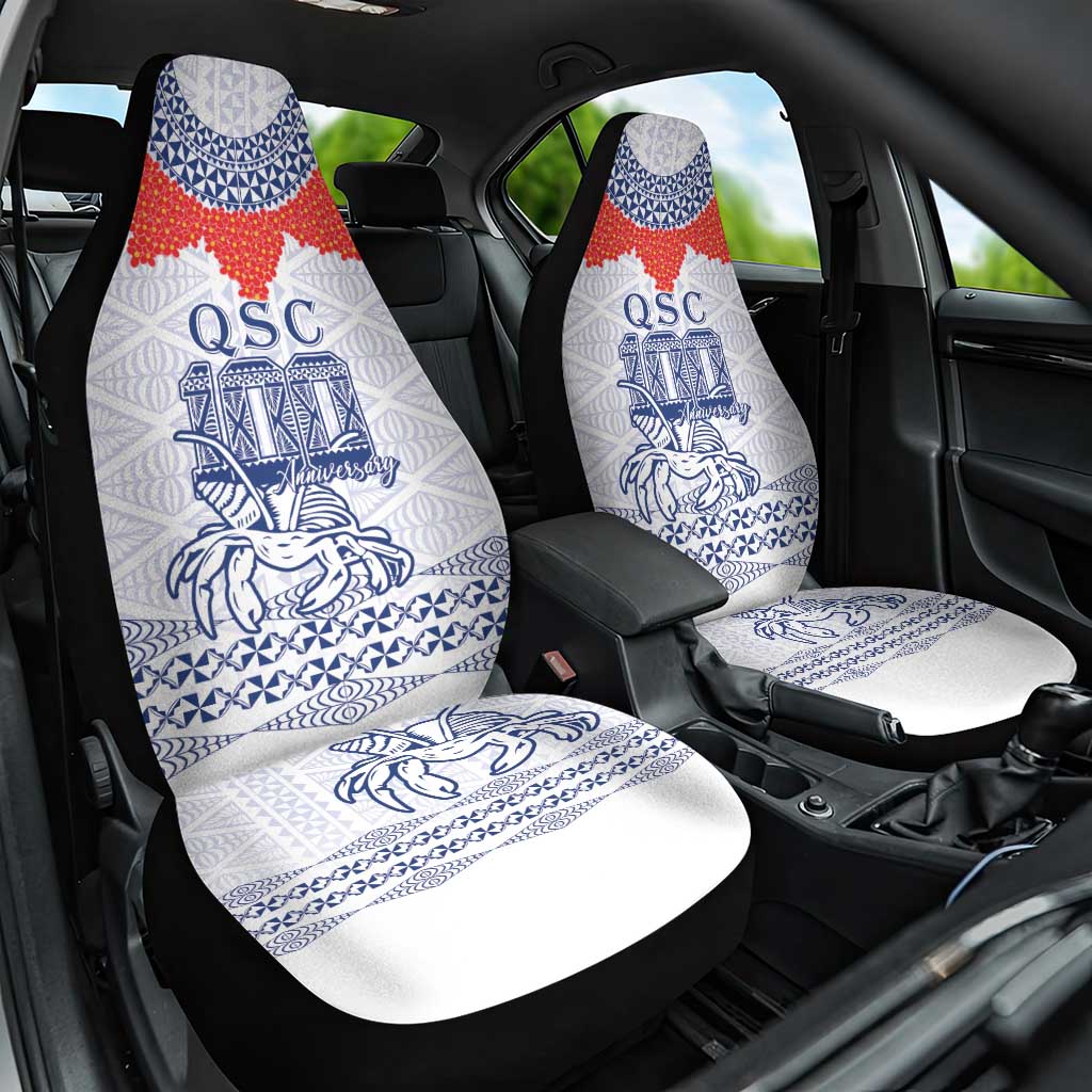 Queen Salote College 100 Years Anniversary Car Seat Cover Tonga QSC White - Polynesian Pride