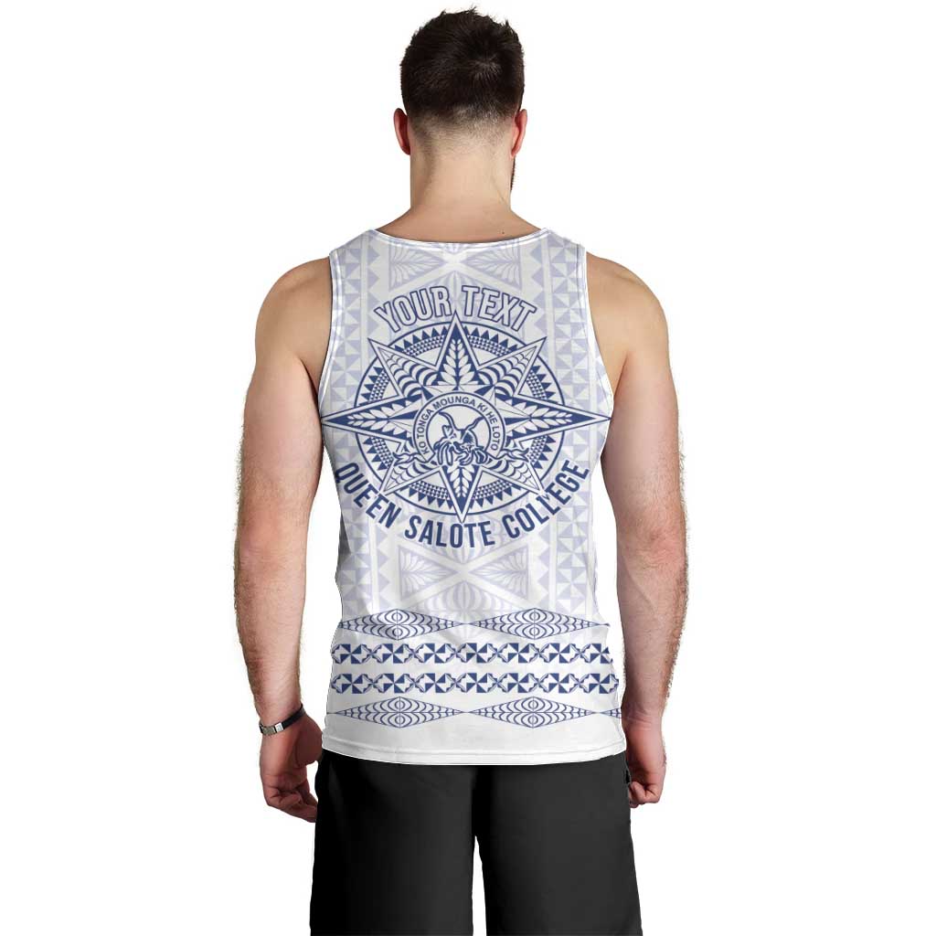 Queen Salote College 100 Years Anniversary Personalized Men Tank Top Tonga QSC White - Polynesian Pride