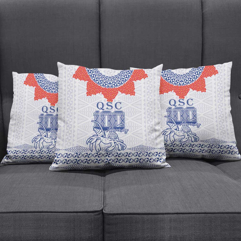 Queen Salote College 100 Years Anniversary Pillow Cover Tonga QSC White - Polynesian Pride