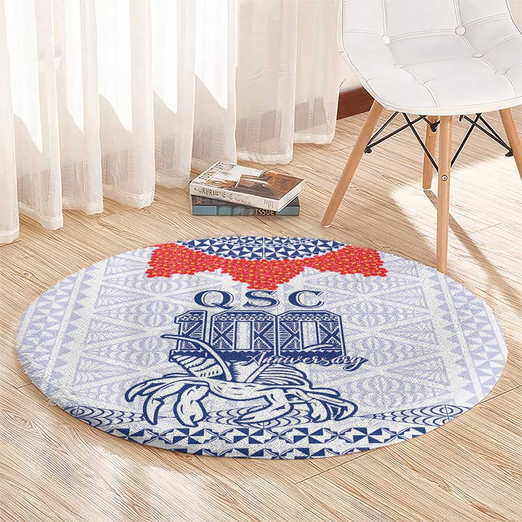 Queen Salote College 100 Years Anniversary Round Carpet Tonga QSC White - Polynesian Pride
