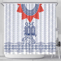 Queen Salote College 100 Years Anniversary Shower Curtain Tonga QSC White - Polynesian Pride