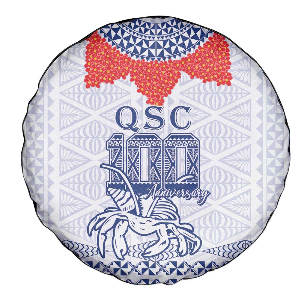 Queen Salote College 100 Years Anniversary Spare Tire Cover Tonga QSC White - Polynesian Pride