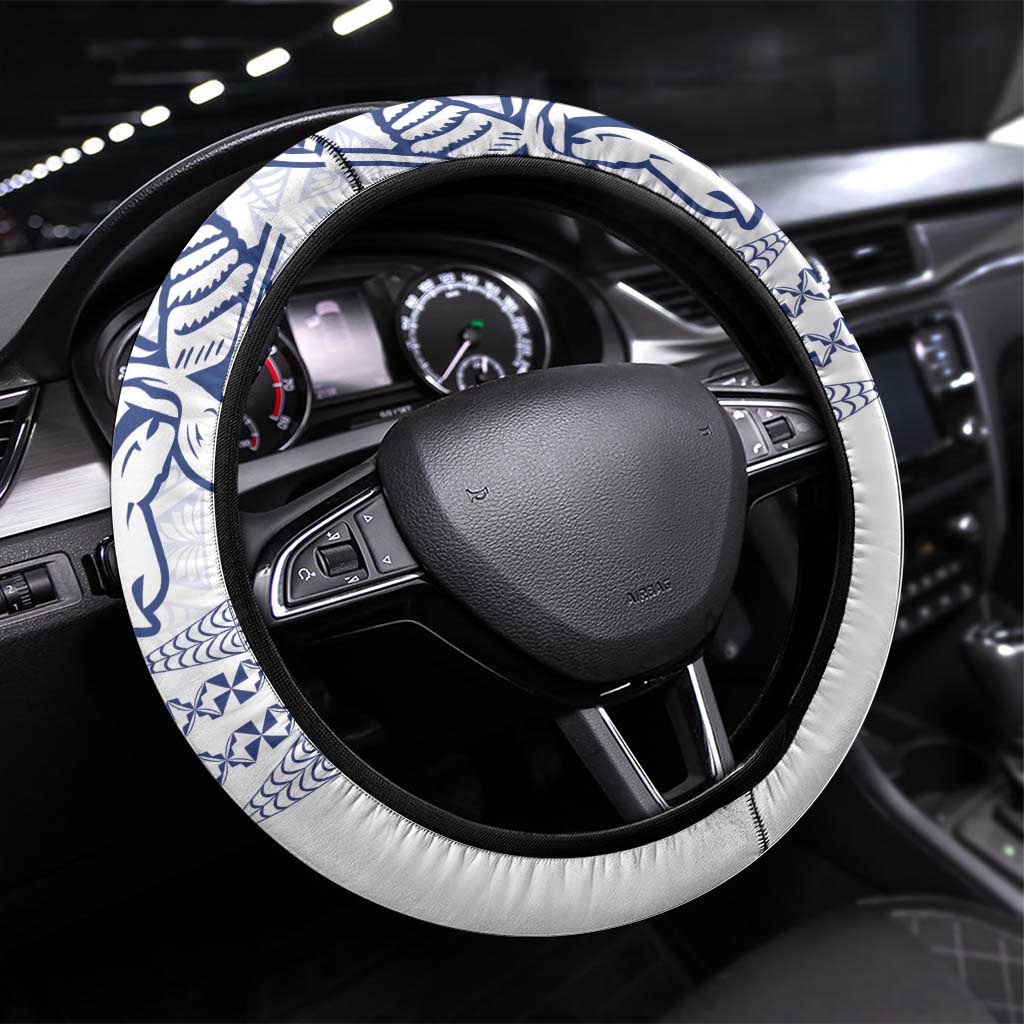 Queen Salote College 100 Years Anniversary Steering Wheel Cover Tonga QSC White - Polynesian Pride