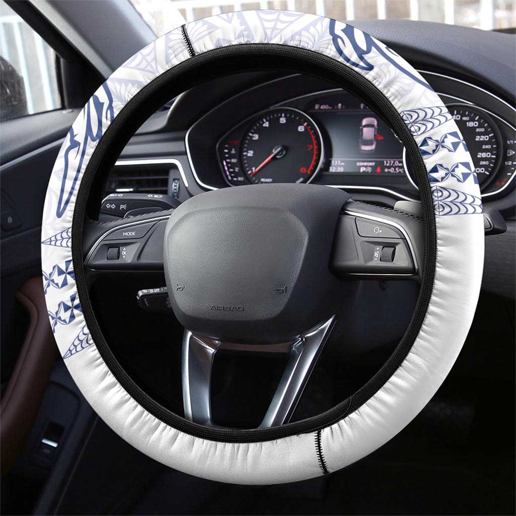 Queen Salote College 100 Years Anniversary Steering Wheel Cover Tonga QSC White - Polynesian Pride