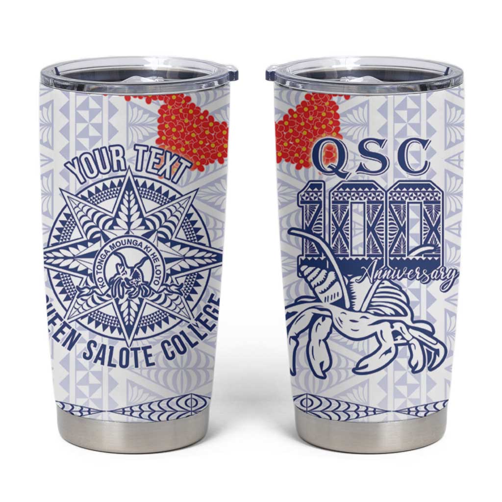Queen Salote College 100 Years Anniversary Personalized Tumbler Cup Tonga QSC White - Polynesian Pride