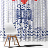 Queen Salote College 100 Years Anniversary Window Curtain Tonga QSC White - Polynesian Pride