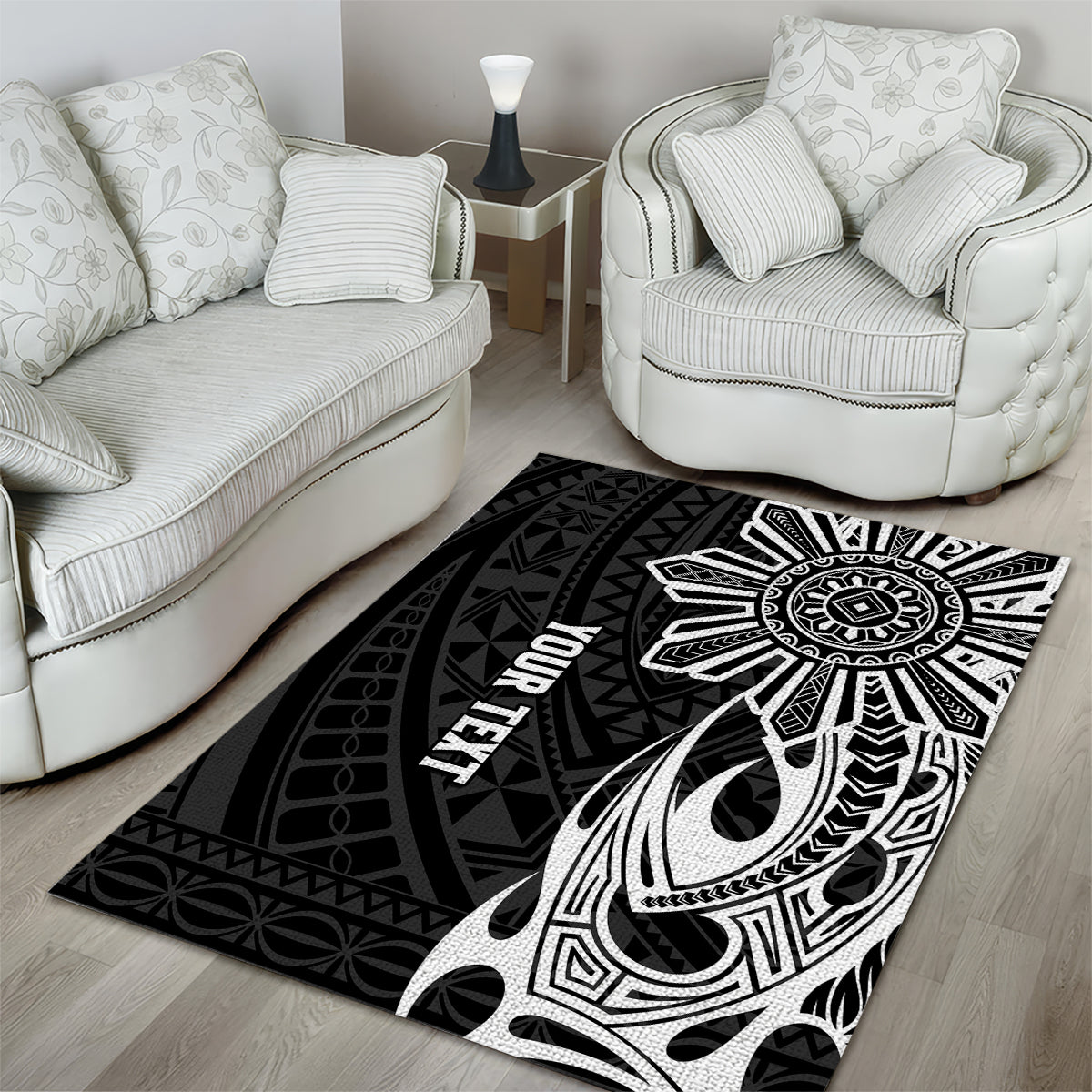 Personalised Philippines Area Rug Tribal Sun LT7 - Polynesian Pride