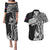Personalised Philippines Couples Matching Puletasi Dress and Hawaiian Shirt Tribal Sun LT7 Black - Polynesian Pride