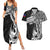Personalised Philippines Couples Matching Summer Maxi Dress and Hawaiian Shirt Tribal Sun LT7 Black - Polynesian Pride