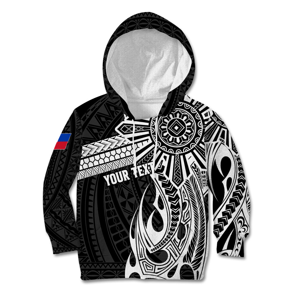 Personalised Philippines Kid Hoodie Tribal Sun LT7 Hoodie Black - Polynesian Pride