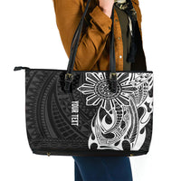 Personalised Philippines Leather Tote Bag Tribal Sun LT7 - Polynesian Pride