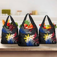 Personalised Philippines Tribal Grocery Bag Mix Plumeria - Flag Colors