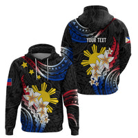Personalised Philippines Tribal Hoodie Mix Plumeria - Flag Colors LT7 - Polynesian Pride