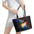 Personalised Philippines Tribal Leather Tote Bag Mix Plumeria - Flag Colors LT7 - Polynesian Pride