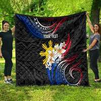 Personalised Philippines Tribal Quilt Mix Plumeria - Flag Colors LT7 - Polynesian Pride