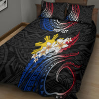 Personalised Philippines Tribal Quilt Bed Set Mix Plumeria - Flag Colors LT7 - Polynesian Pride
