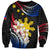 Personalised Philippines Tribal Sweatshirt Mix Plumeria - Flag Colors LT7 Unisex Black - Polynesian Pride