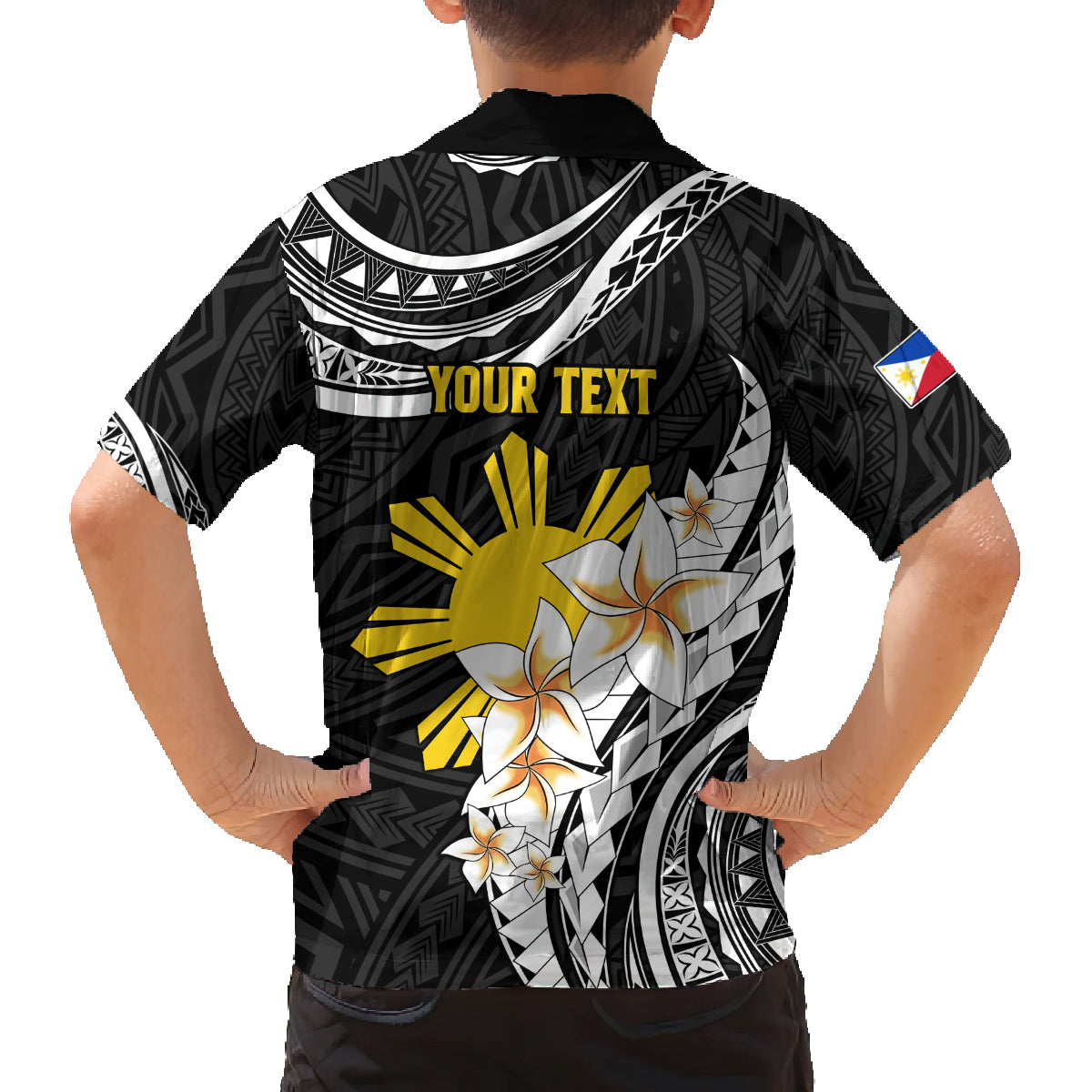 Personalised Philippines Tribal Family Matching Long Sleeve Bodycon Dress and Hawaiian Shirt Mix Plumeria LT7 - Polynesian Pride