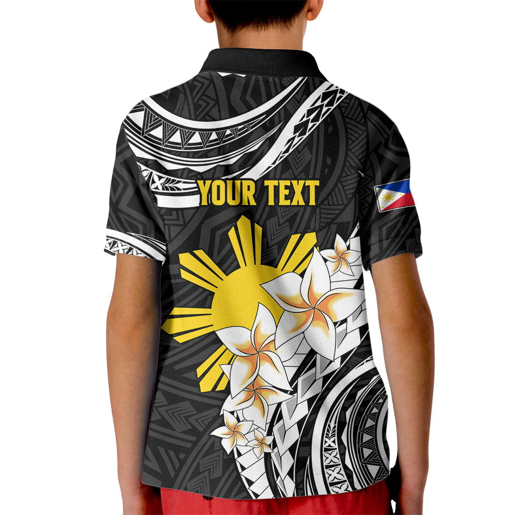 Personalised Philippines Tribal Kid Polo Shirt Mix Plumeria LT7 - Polynesian Pride