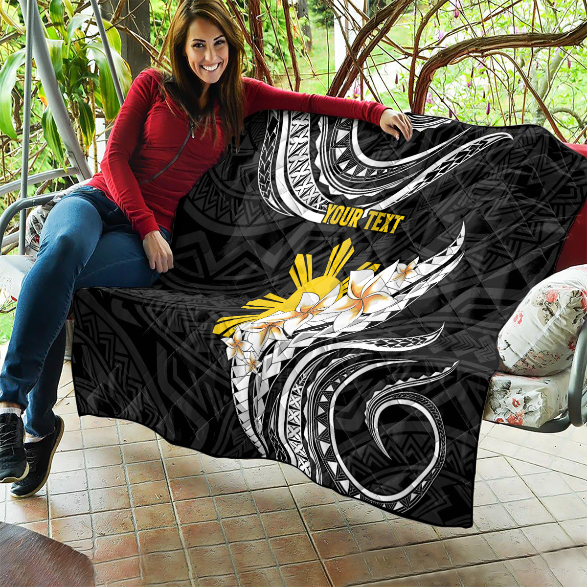 Personalised Philippines Tribal Quilt Mix Plumeria LT7 - Polynesian Pride