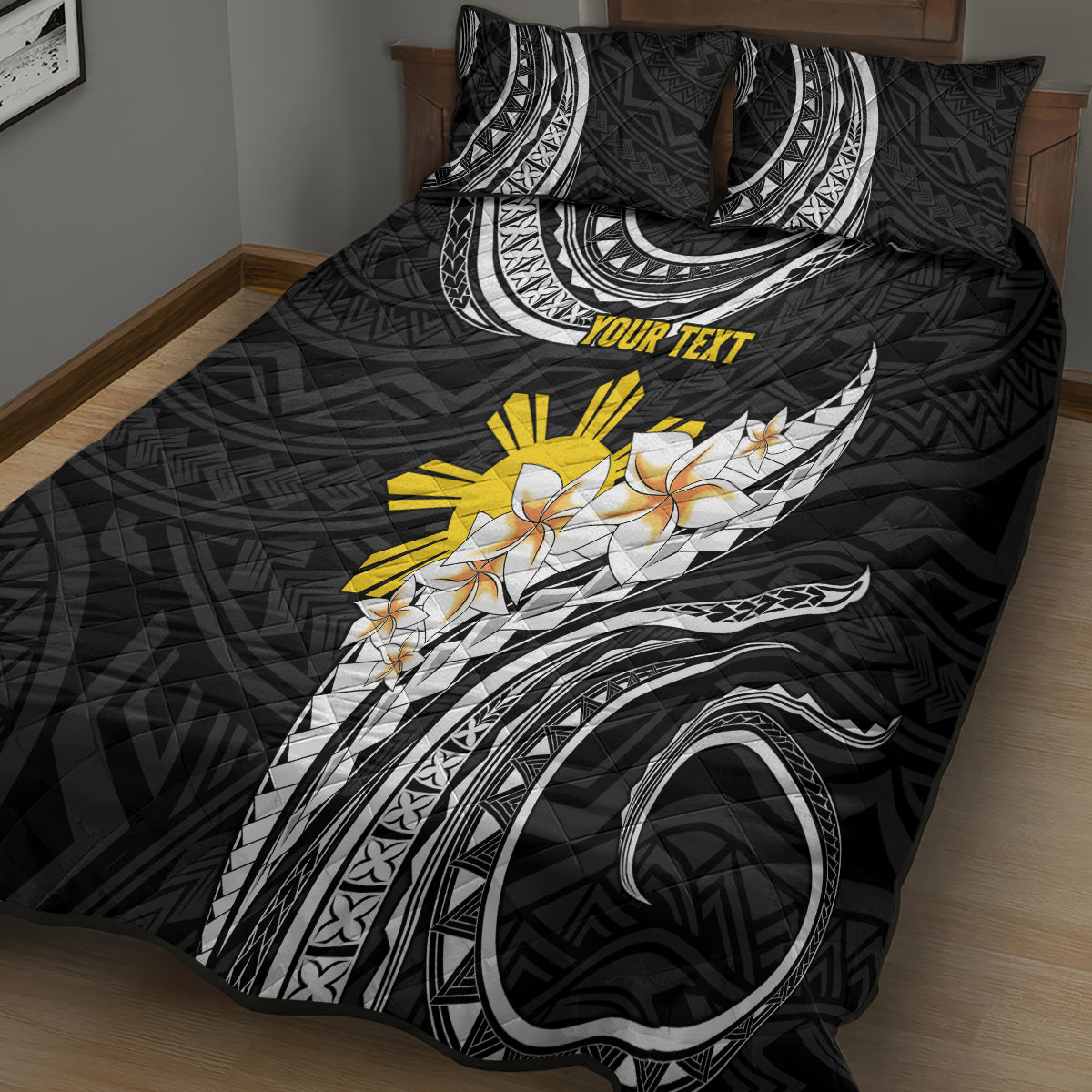 Personalised Philippines Tribal Quilt Bed Set Mix Plumeria LT7 - Polynesian Pride