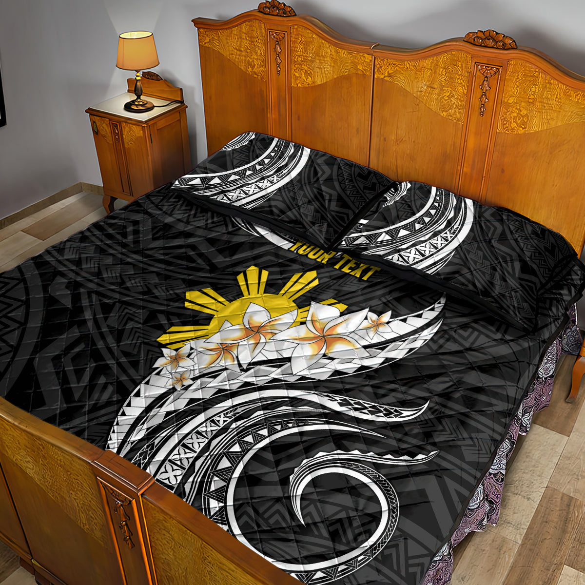Personalised Philippines Tribal Quilt Bed Set Mix Plumeria LT7 - Polynesian Pride