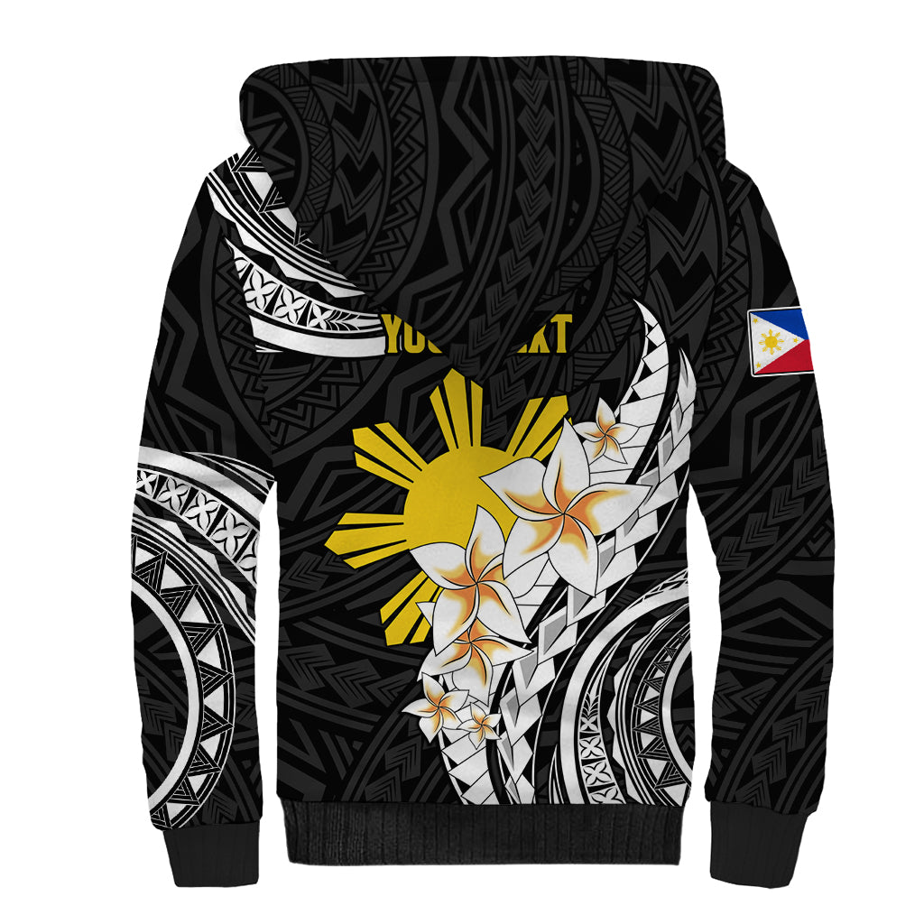 Personalised Philippines Tribal Sherpa Hoodie Mix Plumeria LT7 - Polynesian Pride