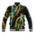 Hawaii Aloha Kakau Baseball Jacket Puakenikeni and Maile Lei Twist