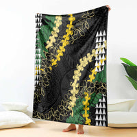 Hawaii Aloha Kakau Blanket Puakenikeni and Maile Lei Twist
