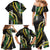 Hawaii Aloha Kakau Family Matching Mermaid Dress and Hawaiian Shirt Puakenikeni and Maile Lei Twist