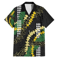 Hawaii Aloha Kakau Family Matching Mermaid Dress and Hawaiian Shirt Puakenikeni and Maile Lei Twist