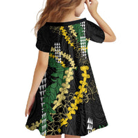 Hawaii Aloha Kakau Family Matching Off Shoulder Maxi Dress and Hawaiian Shirt Puakenikeni and Maile Lei Twist