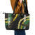 Hawaii Aloha Kakau Leather Tote Bag Puakenikeni and Maile Lei Twist