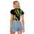 Hawaii Aloha Kakau Raglan Cropped T Shirt Puakenikeni and Maile Lei Twist