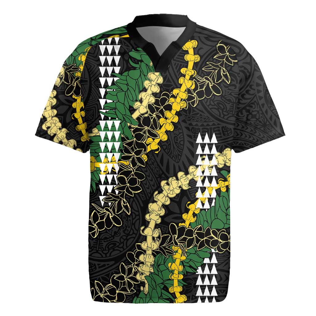 Hawaii Aloha Kakau Rugby Jersey Puakenikeni and Maile Lei Twist