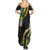 Hawaii Aloha Kakau Summer Maxi Dress Puakenikeni and Maile Lei Twist